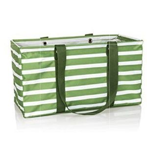 Thirty one large utility tote Cabana Stripe Green